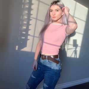 simple pink shirt